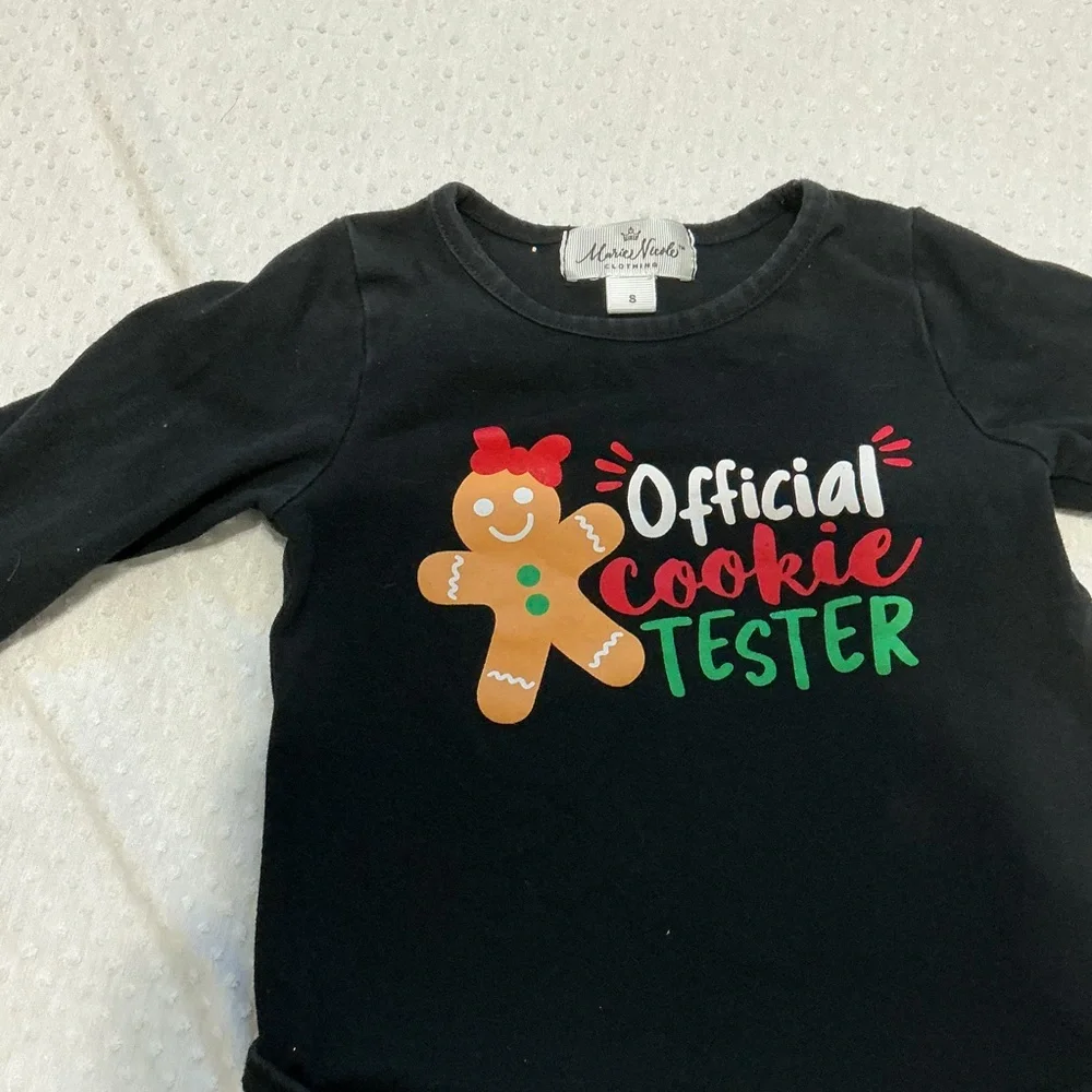 Official Cookie Tester Boutique Top 2T Black Gingerbread Man
